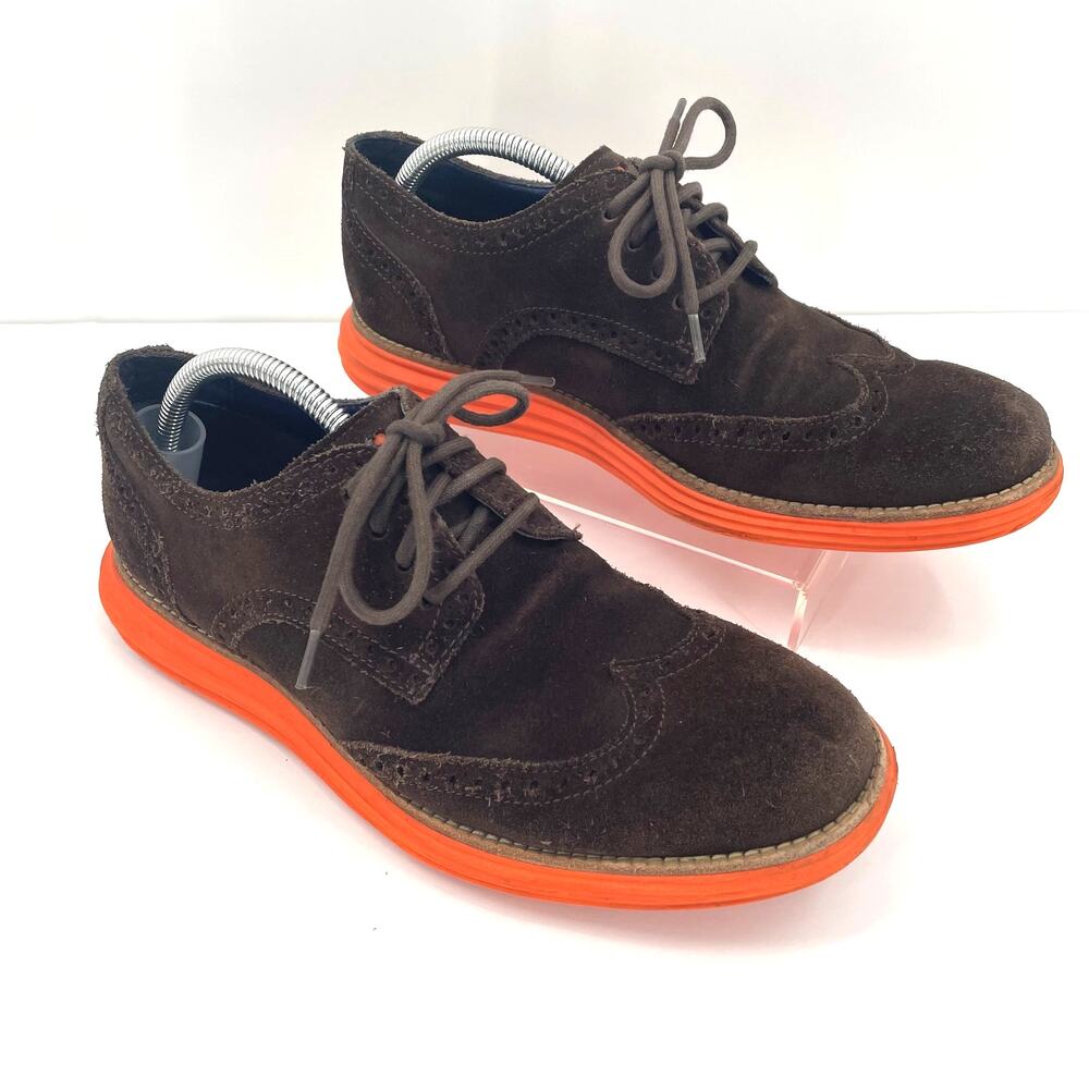 Cole Haan Men’s Lunar Grand Wingtip Oxford Sneakers Sz. 7.5 M Brown Suede‎